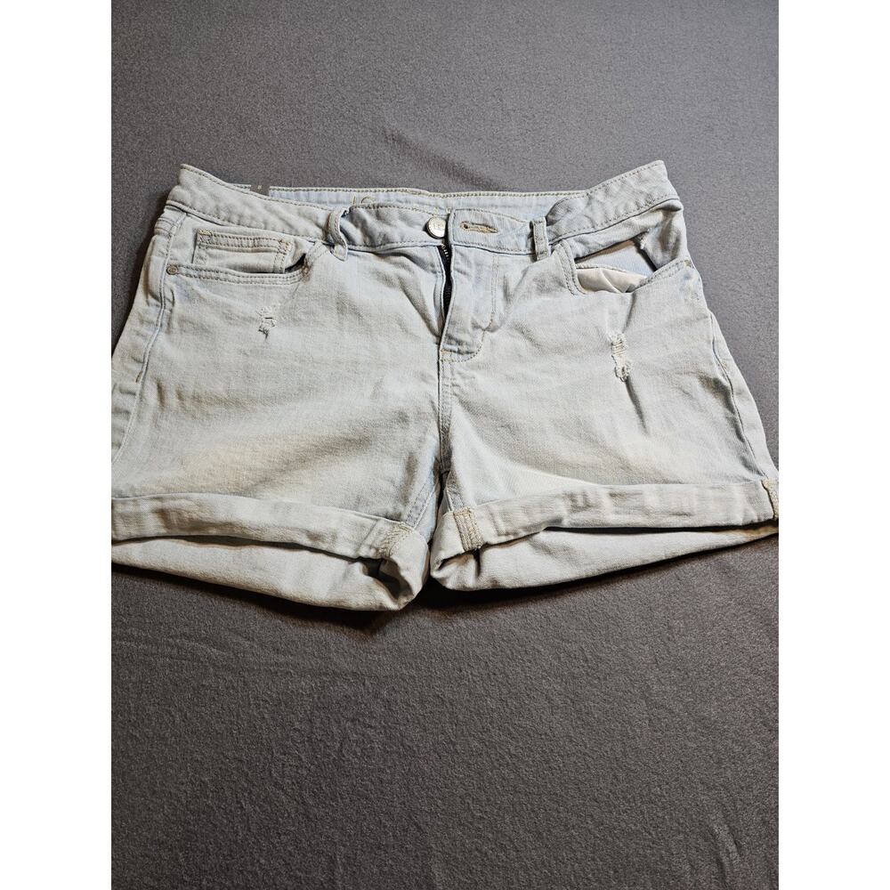 Lauren Conrad Shorts Women 8 Blue Mid Rise Cuffed Casual Stretch Denim Shorts